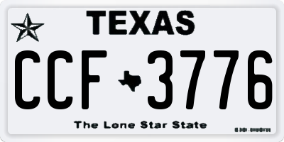 TX license plate CCF3776
