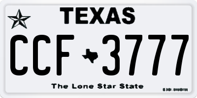 TX license plate CCF3777