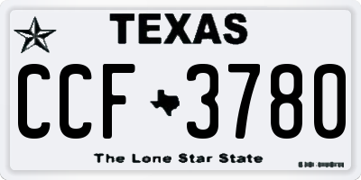 TX license plate CCF3780