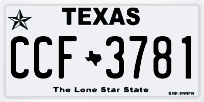 TX license plate CCF3781