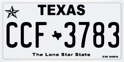 TX license plate CCF3783
