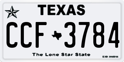 TX license plate CCF3784