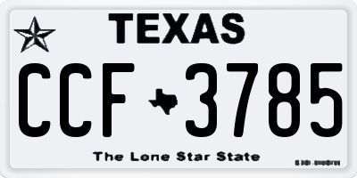 TX license plate CCF3785