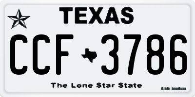 TX license plate CCF3786