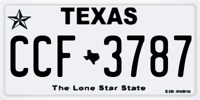 TX license plate CCF3787