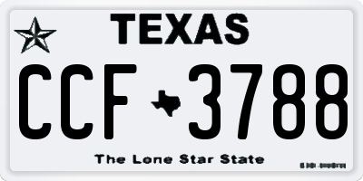 TX license plate CCF3788