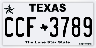 TX license plate CCF3789