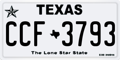 TX license plate CCF3793