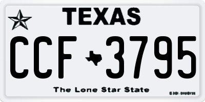 TX license plate CCF3795