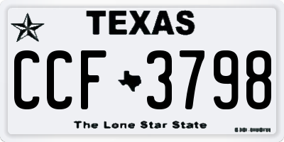 TX license plate CCF3798