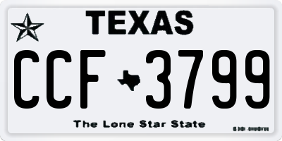 TX license plate CCF3799