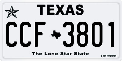 TX license plate CCF3801