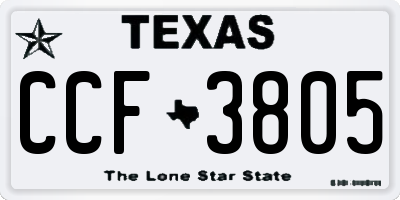 TX license plate CCF3805