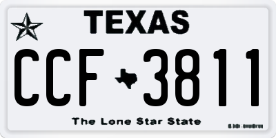 TX license plate CCF3811