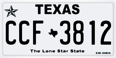 TX license plate CCF3812