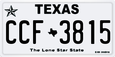 TX license plate CCF3815