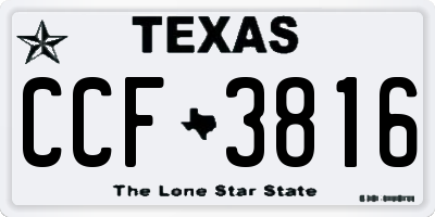 TX license plate CCF3816