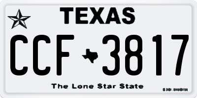 TX license plate CCF3817