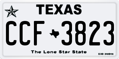 TX license plate CCF3823
