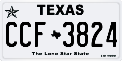 TX license plate CCF3824