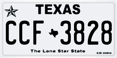 TX license plate CCF3828