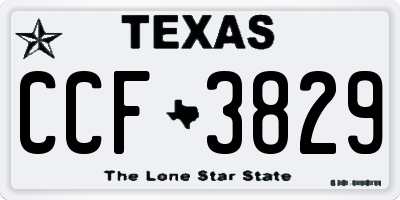 TX license plate CCF3829