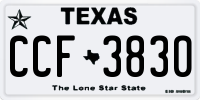 TX license plate CCF3830