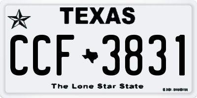 TX license plate CCF3831