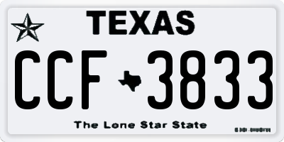 TX license plate CCF3833