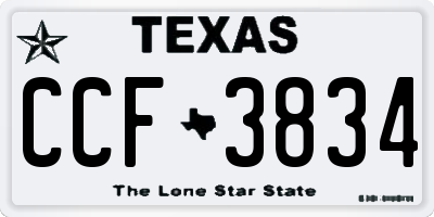 TX license plate CCF3834
