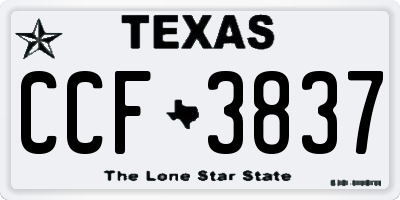 TX license plate CCF3837