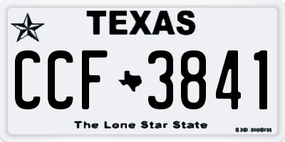 TX license plate CCF3841