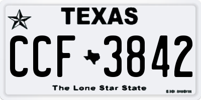 TX license plate CCF3842