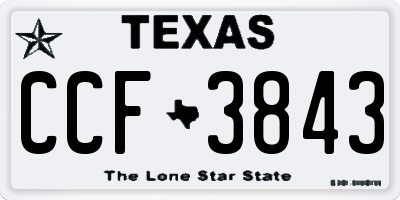TX license plate CCF3843