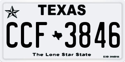 TX license plate CCF3846