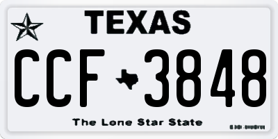 TX license plate CCF3848