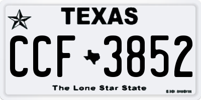 TX license plate CCF3852