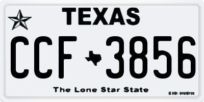 TX license plate CCF3856
