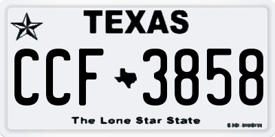 TX license plate CCF3858