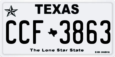 TX license plate CCF3863