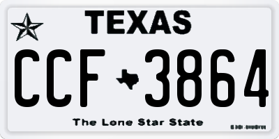 TX license plate CCF3864
