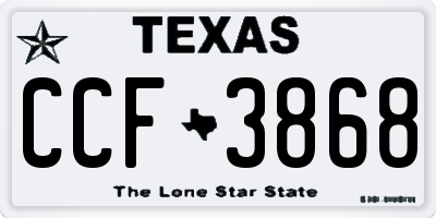 TX license plate CCF3868