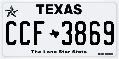 TX license plate CCF3869