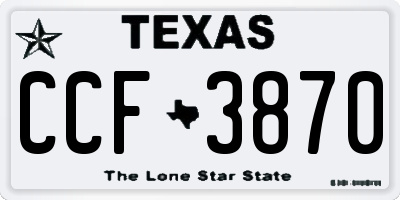 TX license plate CCF3870