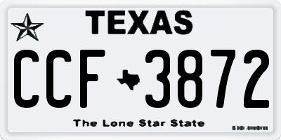 TX license plate CCF3872