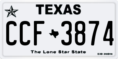 TX license plate CCF3874