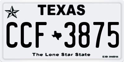 TX license plate CCF3875