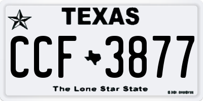 TX license plate CCF3877