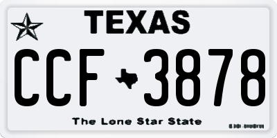 TX license plate CCF3878
