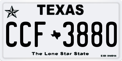 TX license plate CCF3880